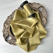 Green Olive - Dual Texture Silk Ribbon