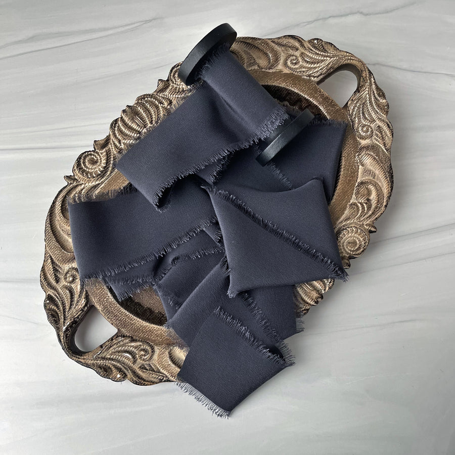 Carbon - Classic Crepe Silk Ribbon