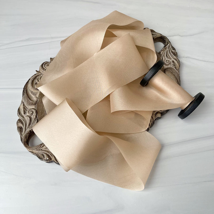 Heirloom Collection - Deep Champagne Silk Ribbon