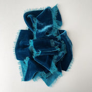 Deep Teal Silk Velvet Ribbon