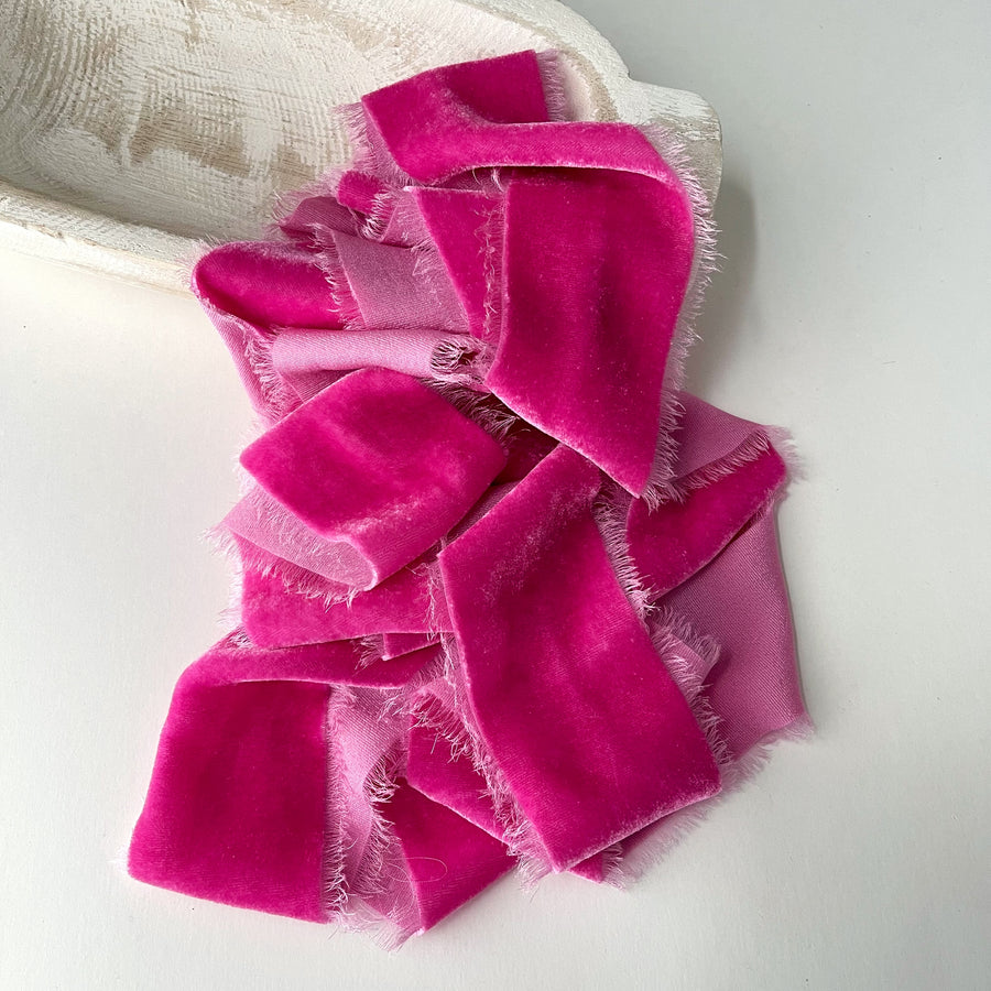 Fuchsia Silk Velvet Ribbon